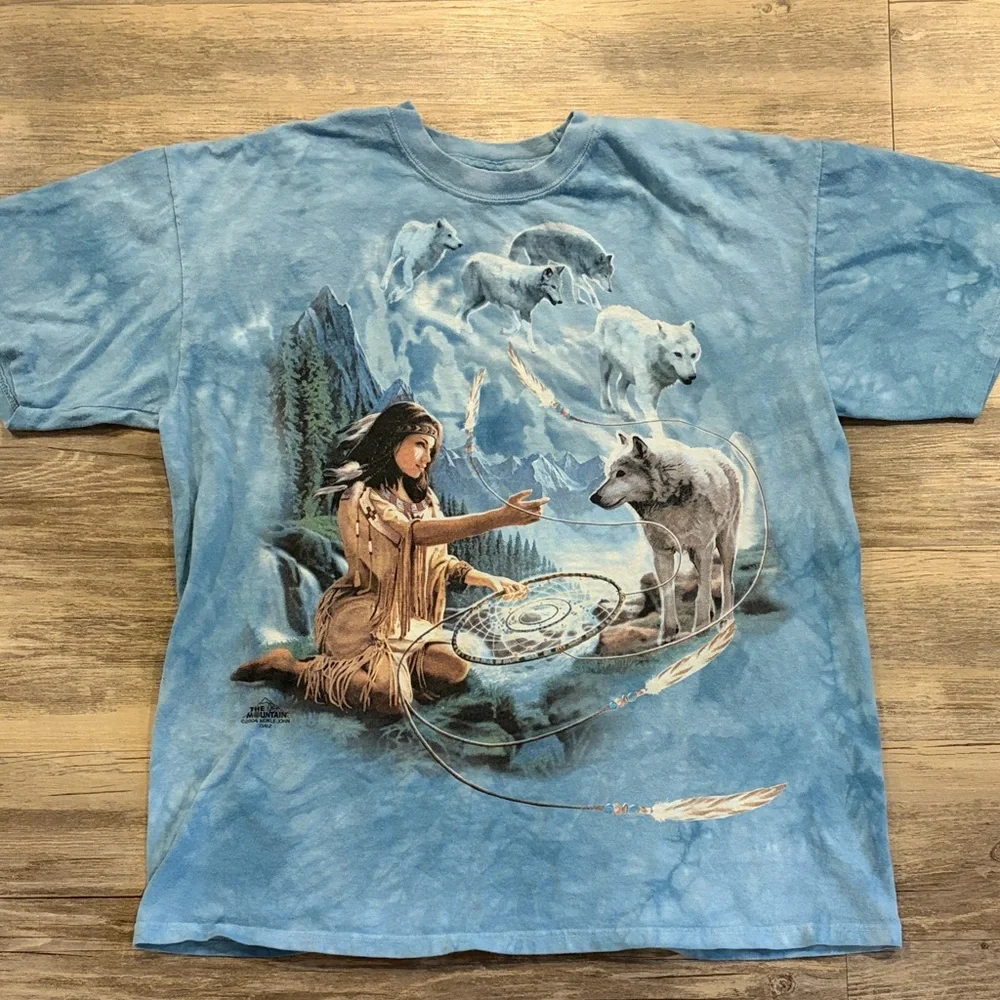 The Mountain Light Blue Cotton Tee - Picture 1 of 4